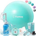 Tumaz Birth Ball Set for Pregnant Women to Help Labor and After - Including Birthing Ball/Peri Bottle/Yoga Strap/Non-Slip Socks with Quick Foot Pump & Instruction Poster