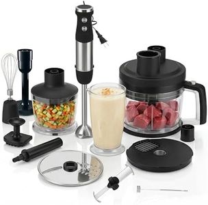 ELECVIVA Immersion Blender Handheld 9-in-1 Hand Blender Set, Stainless Steel Stick Blender with Food Processor Bowl, Vegetable Chopper, Whisk, Masher, Baby Food Maker for Smoothies