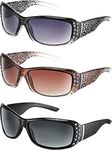 3 Pairs Rhinestone Sunglasses Women