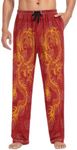 visesunny Mens 100% Cotton Pajama Bottoms Lightweight Lounge Pant with Pockets Soft Sleep Pj Pants for Men, Multi20, Large