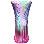 Gatuida Rainbow Glass Vase: Crystal Glass Vase Decorative Colorful Flower Vase Plant Container for Home Wedding Table Centerpieces Decor