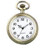 Vintage Steel Quartz Pocket Watch Classic Fob Pocket Watch with Short Chain for Men Women - Gift for Birthday Anniversary Day Christmas Fathers Day