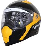 TVS Raider Lightweight Full Face Helmet for Man and Woman with Clear and Scratch Resistant Visor, ISI DOT Certified |Quick-Release Buckle|Bike Helmet (Colour: Yellow, Size: XL)