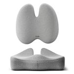 Frido Ultimate Pro Seat Cushion & Posture Corrector Backrest Cushion Combo, Relieves Back, Coccyx Pain, Hi-Per Foam Tech for Orthopedic Support, for Long Sitting Hours on Office/Home Chair, Grey