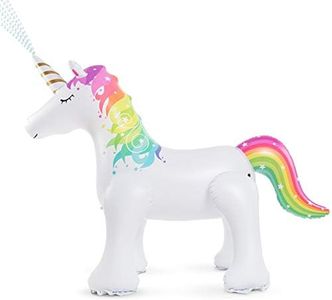 Jasonwell Unicorn Sprinkler Inflatable Water Sprinklers Outdoor Water Toys Inflatable Ginormous Unicorn Toys Yard Sprinkler for Kids (L)