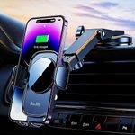 Auckly Qi 15W Car Phone Holder Wireless Charger,【+Sucker】 Fast Wireless Car Charger Holder Automatic Sensor Phone Mount Compatible for iPhone 12 13 14 15 16 Pro Max Plus Mini 11 Pro XS/XR etc