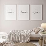 All Of Me Loves All Of You Prints (Set of 3) | Romantic Wall Art | Bedroom Decor | Birthday Gift | Anniversary Present | UNFRAMED