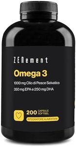 Omega 3, Olio di Pesce Omega3 2000mg ad Alto Dosaggio con 700 mg EPA e 500 mg DHA per Porzione, 200 Olio di Pesce Omega 3 Capsule Softgel - Fish Oil Omega 3, Integratore Omega 3, Acidi Grassi EPA DHA
