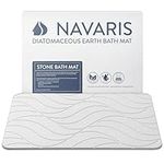 Navaris Diatomaceous Earth Bath Mat - Ivory Diatomite Stone Floor Mat for Bathroom and Shower at Home - Quick Dry, Non Slip, Absorbent 60 x 39 cm