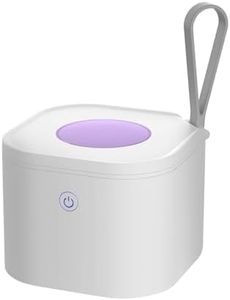 Zyntieu Portable Pacifier Sanitizer, UV Light Sanitizer Box, 99.99% Cleaned in 3 Minutes, 90 Disinfection Cycles, USB Rechargeable, Baby Pacifier Sanitizer On The Go (Square White)