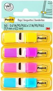 Post-it Flags, Assorted Bright Colors, 1/2-Inch Wide, 35/Dispenser, 4-Dispensers/Pack