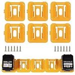 6 Pack Battery Holder for Dewalt 20V Battery, Battery Mounts Dock Holder Compatible with DCB200 DCB201 DCB202 DCB203 DCB204(w/12 screws, No Battery)