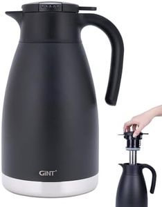 GiNT 74oz Thermal Coffee Carafe with Infuser – Insulated Tea Carafe, Removable Filter, Dishwasher-Safe | 2.2L 10+ Cups, Leak-Proof Seal & Pinch-Release | Stainless Steel for Office & Events
