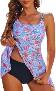 AI'MAGE Set Tankini pour Femme Maillot de Bain Ete Débardeur de Bain avec Short Sexy, Fleurs, S