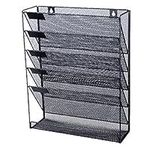 2 UR DOOR Mesh Wall Literature Holder - Organizer for Magazines, Brochures, and Documents, Durable Design, Easy Installation - A4 Paper Capacity - Home and Office Storage 405 X 325 X 105 mm (Black)