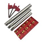 JTR 3pcs 90 Degree BAP300R End Mill Holders Indexable Inserts Tool Holder with 10pcs APMT1135PDER Milling Inserts for Machining Steel, Cast Iron