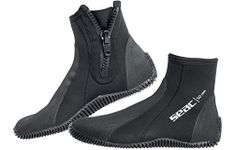 SEAC Regular Boot, 5 mm Neoprene short Diving Boots with Semi-Rigid Sole and Heel and Ankle Protection, Black