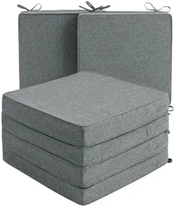 Fitfree Outdoor Chair Cushions, Set of 6, 24 x 24 Inch, Dark Grey