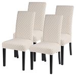 JuneJour Dining Chair Covers Set of 4 Stretch Removable Washable Kitchen Chair Slipcovers Elastic Spandex Fabric Chair Seat Protector Covers for Dining Room Living Room Hotel Ceremony