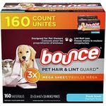 TMP Bounce Fresh Scent Pet Hair and Lint Guard Mega Dryer Sheets - 160ct ( 2 pack )