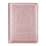 Passport Holder Travel Cover Case - Nathalie Leather RFID Blocking Wallet for Passport (Rose)