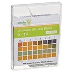 Simplex Health Paper Water pH Test Strips 0-14 Wide Range. High Range Duel Pad for Acid Alkaline Testing (100 Strips)