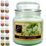 SIMPLY SUBLIME SCENTS - Luxury Scented Candle - Exceptional Fragrance Oil - Medium Glass Jar, Up to 76 Hours - Clever Wax Formula For Long, Clean, Even Burn - Sweet Jasmine - Cotton Wick