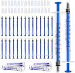 30Pcs 1ml Syringes Plastic Syringes with Caps No Needle Syringe with Measurement Colostrum Syringe for Lab, Pet Feeding, Plant Watering, Liquid Measuring