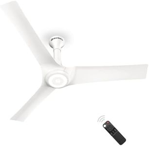 atomberg Aris Starlight 1200mm BLDC Ceiling Fan with Underlight, IoT & Remote Control | Smart Fan with Noiseless Operation | Free Installation (Marble White)