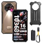 Ulefone Armor X16 Rugged Smartphone, 10360mAh 33W AI Phone Android 16, 48MP+20MP Night Vision, 128GB/2TB, MTK G91, 6.56" 3 Card Slots, NFC IP68/69K Waterproof 4G Dual SIM-Free Unlocked Mobile Phones