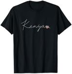 Kenya Simple Love Kenyan Flag Heart on Kenya T-Shirt