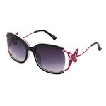 Betsey Johnson Women's Rainbows & Butterflies Sunglasses, Crystal with Glitter, 57mm