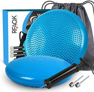 RFAQK Inflated Air Stability Wobble Cushion - Wiggle Seat to Improve Sitting Posture & Attention, Stability Balance Disc for Physical Therapy Exercise [Extra Thick, Pump, Bag, E-Book Included]