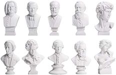 10 Piece Mini Classical Composer Musician Resin Bust Statues Sculpture Dollhouse Accessories Desktop Decor