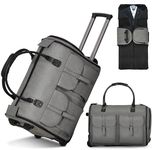 DWVO Garment Bags for Travel, 2-in-1 Convertible Rolling Duffle Bag, Modern Carry-on Travel Bag for Suits, Foldable Suit Bag with Wheels, Telescopic Handle, Hanging Hook