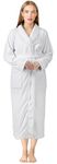 NY Threads Womens Fleece Bathrobe - Shawl Collar Soft Plush Robe Spa Robe (Large, White)