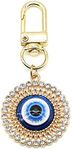 Jasimkiss Evil Eye Keychains Car Key Ring Bag Purse Keychains Good Luck Amulet protection Charm Keychains for Women Men, D, Medium