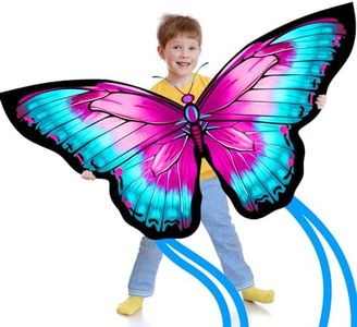 YFAFENGS Butterfly Kites for Kids & Adults, Easy to Fly Kite with Long Tail, Kites for Kids Ages 4-8, Includes Kite String and Bag, Beach and Park Kite for Family Outdoor Games and Activities
