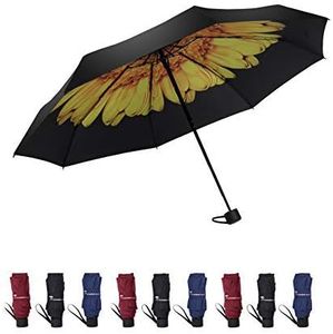 SY COMPACT Travel Compact Umbrella Mini Lightweight Umbrellas with UV Protection (Yellow Flower)
