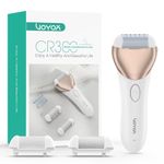 VOYOR Electric Foot File Hard Skin Remover Foot, Rechargeable Callus Remover for Feet Pedicure Tools Foot Care for Dead Skin Calluses with 3 Replacement Rollers Pedicure CR300 (Champagne Gold)