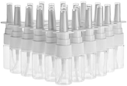 24 Pack Clear Empty Nose Spray Bottle, Reusable Nasal Bottle for Travel Case (0.35 Oz)