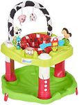 Evenflo ExerSaucer Playful Pastures Baby Bouncer, Walker, and Activity Center with 360 Degree Seat Spin and Machine Washable Seat Pad, Green