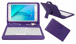 Acm USB Keyboard Case Compatible with Samsung Galaxy Tab A 7" Tablet Cover Stand Study Gaming Direct Plug & Play - Purple