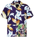 Paradise Found Original Hawaiian Shirt, Calla Lily, Tom Selleck, Purple, 4XL
