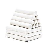 LEEWADEE 3-Fold Mat with Triangle Cushion – Comfortable TV Pillow, Foldable Mattress with Cushion Made of Eco-Friendly Kapok, 170 x 53 cm, ecru