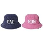 Dad and Mom Bucket Hats,2 Pcs 3D Em