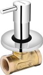 Plantex ICO-906 Pure Brass Angular Concealed Stop Cock/Concealed Stop Valve Tap for Bathroom with Teflon Tape & Adjustable Brass Wall Flange – 15 mm (Mirror-Chrome Finish)