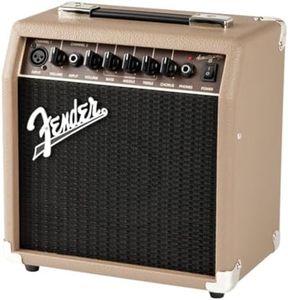 Fender Acoustasonic 15 Acoustic Guitar Amplifier, 15-Watt Portable Combo Amp with 6" Speaker, Instrument & Mic Channels, Chorus Effect, Brown/Wheat, with 2-Year Warranty