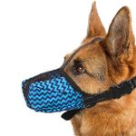 Dog Muzzles to Prevent Biting Eating Barking and Chewing, Nylon Muzzle for Small Medium Dogs with Breathable Mesh，Soft Dog Mouth Guard with Adjustable Loop