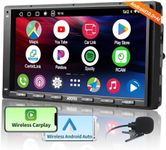 MYATOTO Double Din Car Stereo for Apple Carplay Android Auto Wireless Wired, Android Stereo Radio 7 ", ChatGPT AI Head Unit Car Play,GPS Tracking Navigation, 2G+32G Audio Receivers, A6-Upgraded